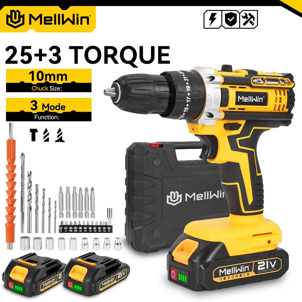 Taladro de Impacto Inalámbrico 3-en-1 - Mellwin™ Pro 21V