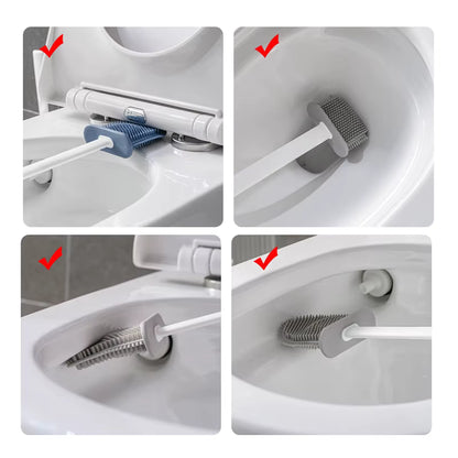 Cepillo de Inodoro de Silicona con Soporte de Pared