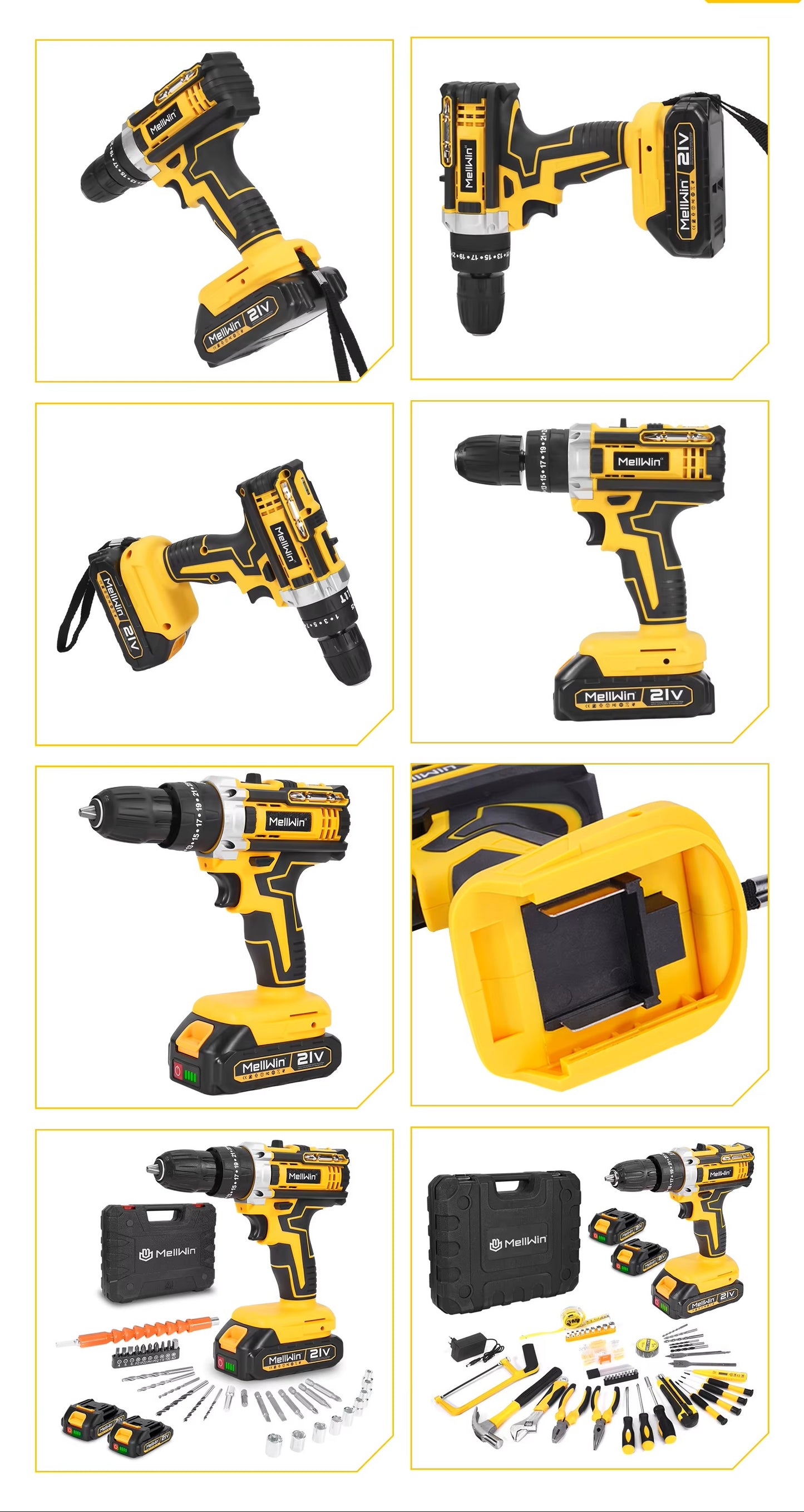 Taladro de Impacto Inalámbrico 3-en-1 - Mellwin™ Pro 21V