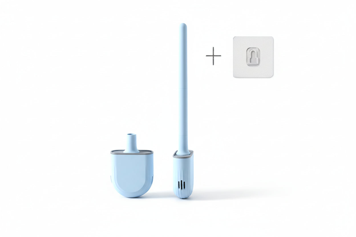 Cepillo de Inodoro de Silicona con Soporte de Pared