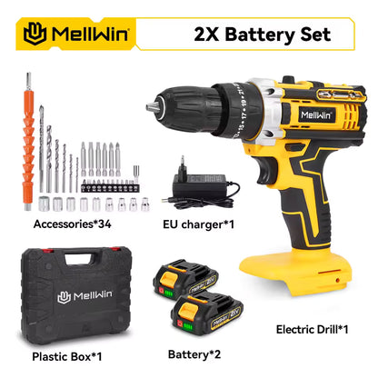 Taladro de Impacto Inalámbrico 3-en-1 - Mellwin™ Pro 21V
