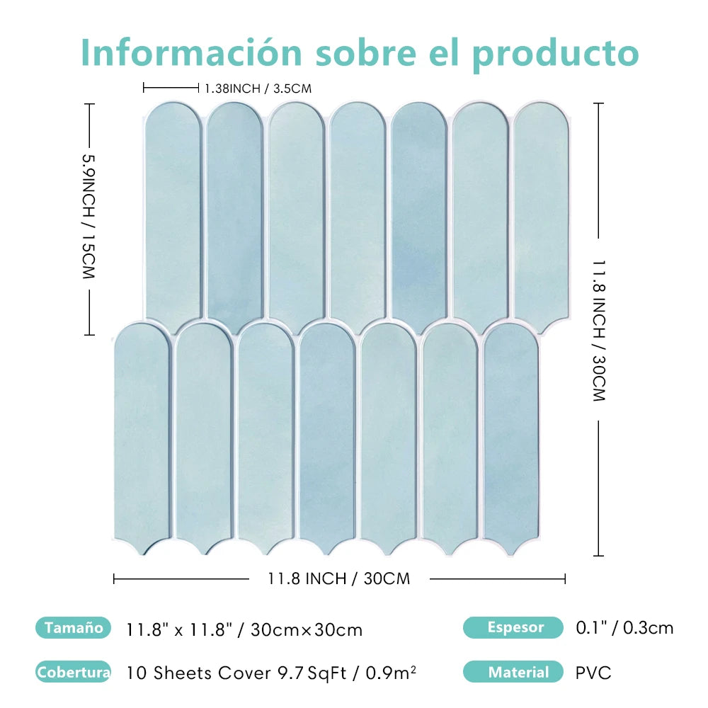 Azulejos Adhesivos 3D Escama de Pescado