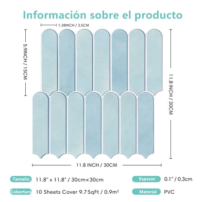 Azulejos Adhesivos 3D Escama de Pescado