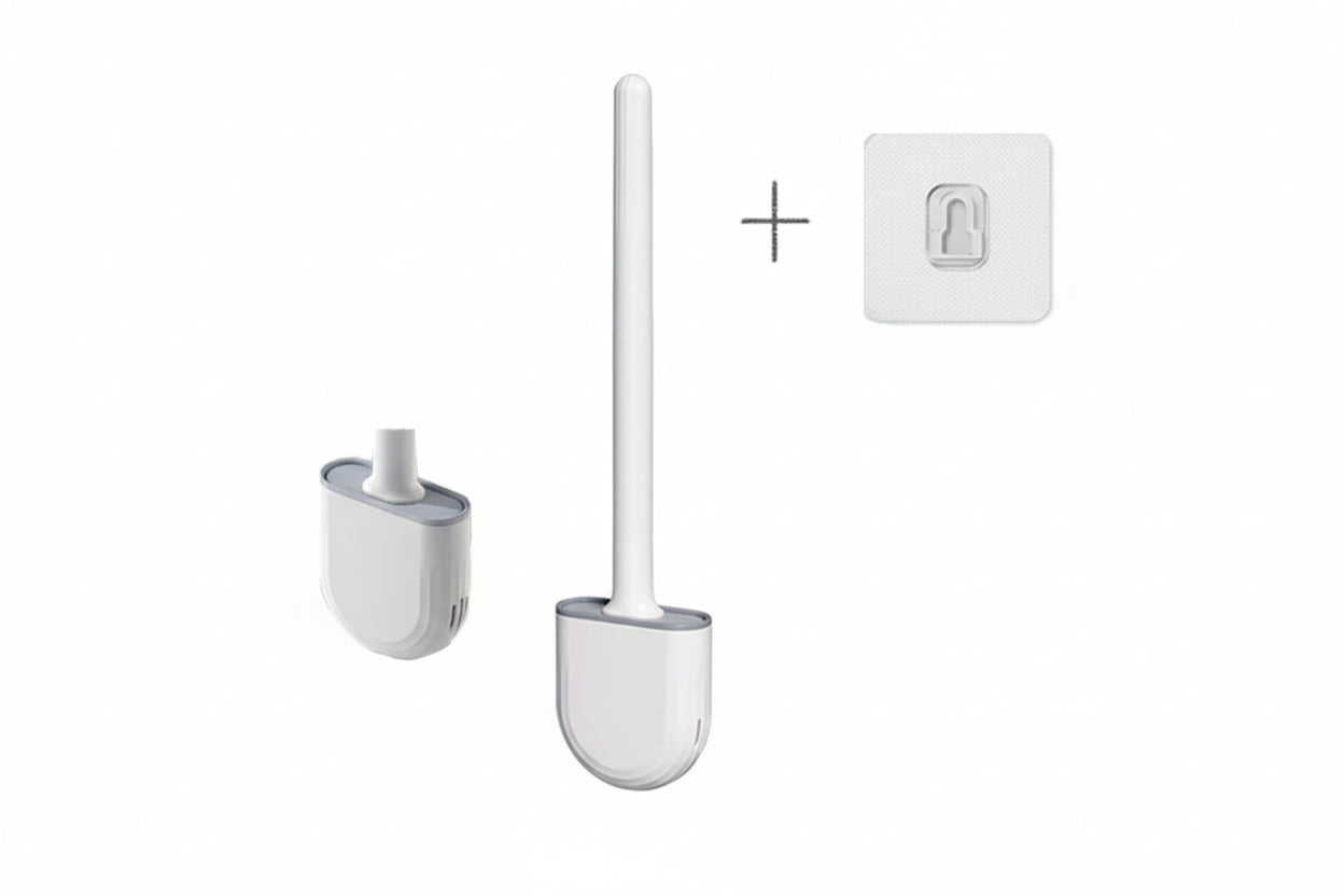 Cepillo de Inodoro de Silicona con Soporte de Pared