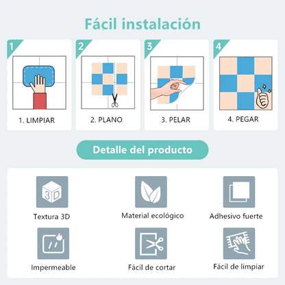 Azulejos Adhesivos 3D Escama de Pescado