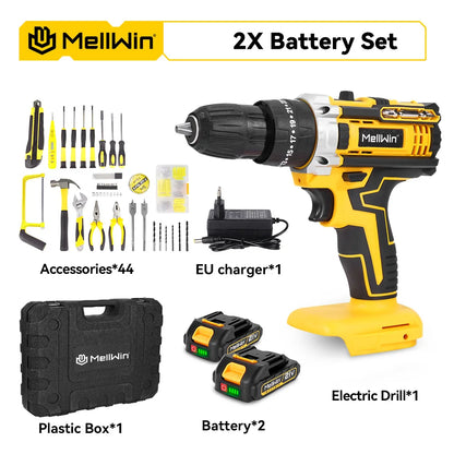 Taladro de Impacto Inalámbrico 3-en-1 - Mellwin™ Pro 21V