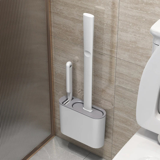 Cepillo de Inodoro de Silicona con Soporte de Pared