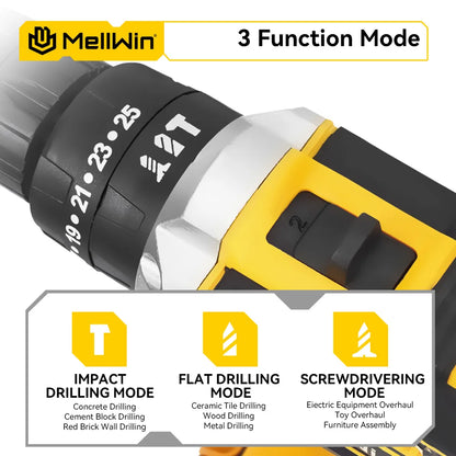 Taladro de Impacto Inalámbrico 3-en-1 - Mellwin™ Pro 21V